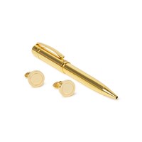 Segma Pen with Cufflinks Set, Gold & Beige