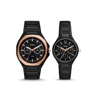 Picture of Fossil His & Her Chronograph Wrist Watch Set, 45mm, Black