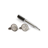 Picture of Segma Premium Quality Pen and Cufflinks Set, Silver & Black