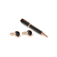 Picture of Segma Premium Quality Pen and Cufflinks Set, Black & Rose Gold