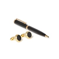 Picture of Segma Premium Quality Pen and Cufflinks Set, Black & Gold