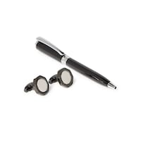 Picture of Segma Premium Quality Pen and Cufflinks Set, Black & Silver