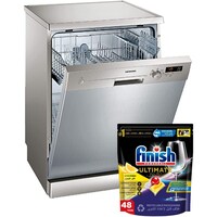 Picture of Siemens Free Standing Dishwasher with Finish Powerball, Silver, SN25D800GC