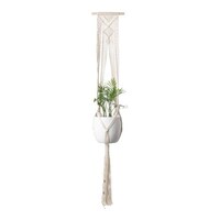 Picture of Ecofynd Macrame Cotton Boho Plant Hanger, Ivory, 45 inch