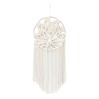 Picture of Ecofynd Macrame Dream Catcher Tree with Golden Ring, W031, Ivory