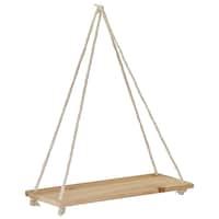 Picture of Ecofynd Macrame Wall Hanging Wooden Shelf, SH001, Ivory
