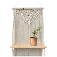 Picture of Ecofynd Macrame Wall Hanging Wooden Shelf, SH025, 14 inch