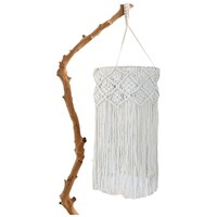 Ecofynd Macrame Chandelier Boho Hanging Lamp, L004, Ivory