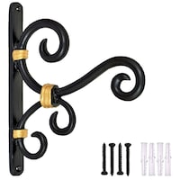 Picture of Ecofynd Decorative Metal Wall Hook Hanging Plant Bracket, Black