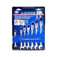 Picture of Licota Flexible Ratchet Wrench Set, Silver - Set of 8