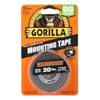 Gorilla Heavy Duty Double Sided Mounting Tape, 1 x 60inch, Black
