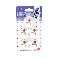 Picture of GTT Life-Fashion Wall Mount Hooks, White & Red - Set of 5