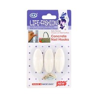 Picture of GTT Life-Fashion Concrete Nail Hooks, White - Set of 3