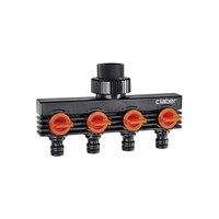 Picture of Claber 4-Way Water Outlet Distributor, Black & Orange