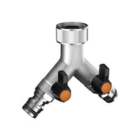 Claber Adjustable Two-Way Tap Connector, 3/4inch
