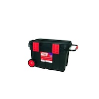 Picture of Tyag Plastic Mobile Tool Storage Box, Black & Red