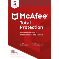 Picture of McAfee Total Protection Software for 5 Device, 1 Year Validity