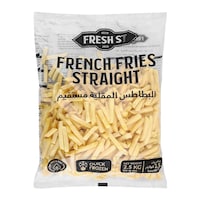 Fresh St Straight Cut Frozen French Fries, 2.5kg - Carton of 4