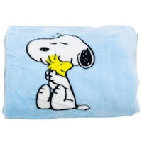 Kanguru Snoopy Print Rolled Plaid Fleece Blanket, 130x150cm