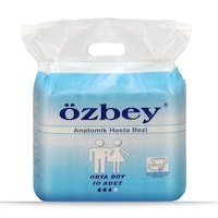 Ozbey Medium Adult Diapers, 10 Pcs - Carton of 10