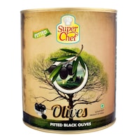 Picture of Super Chef Black Pitted Olives, 3Kg