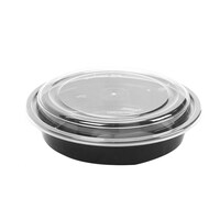 Super Touch HD Micro Container with Lid, 24 Oz, Black - Carton Of 150 Pcs