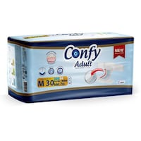 Confy Adult Medium Diaper, 30 Pieces - Carton of 3