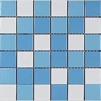 Picture of Moscycle Ceramic Swimming Pool Mosaic Tiles, 650756, White & Blue - Carton of 22 (2sqm)