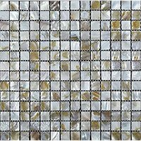 Picture of Moscycle Natural Mother of Pearl Mosaic Tiles, MBS622312, Silver & Brown - Carton of 20 (1.86sqm)