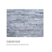 Cladding Stone Tiles, CQC591023, Grey - Carton of 7 (0.63sqm)