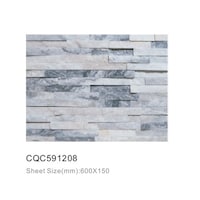 Cladding Stone Tiles, CQC591208, Light Grey - Carton of 8 (0.72sqm)