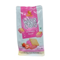 Kravour Strawberry Wafer Cubes, 100g - Pack of 24
