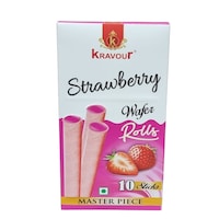 Kravour Strawberry Wafer Rolls, 120g - Pack of 36