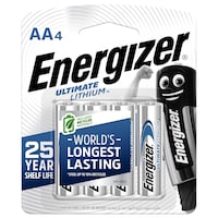 Picture of Energizer L91BP4 Ultimate Lithium AA Battery, 1.5V - Pack of 4
