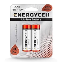 Energycell FR6 AA Lithium Battery, 1.5V - Pack of 2