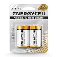 Picture of Energycell LR14 AM-2 C Size Alkaline Battery, 1.5V - Pack of 2