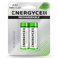 Energycell HR6 AA 1.2V Rechargeable Battery, 2000mAh - Pack of 2