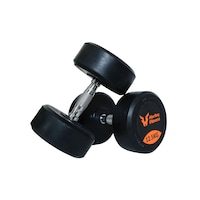 Picture of Harley Fitness Premium Rubber Coated Round Dumbbells Pair, 12.50kg