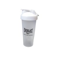 Everlast Protein Shaker Bottle with Spring Mixer, 600ml, White