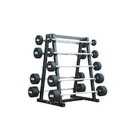 Harley Fitness Straight & Curl Barbell Set With Rack, 10-50kg