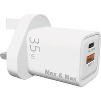 Picture of Max & Max Dual Ports Fast Charger Adapter, 35W, White