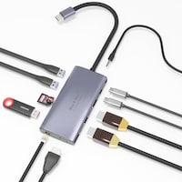 Max & Max 12 in 1 Multifunction USB-C Hub, Silver