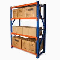 Dingo Organizing 4 Level Shelves, 200x60cm, Blue & Orange