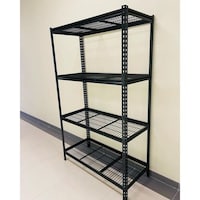 Picture of Dingo 4 Level Boltless Mesh Type Shelves, 120x54x200cm, Black