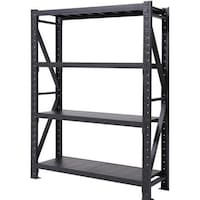 Dingo 4 Tier Storage Shelves Rack, 200x60cm, Black