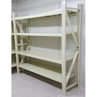Dingo 4 Tier Storage Shelves Rack, 200x60cm, Beige