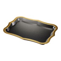 Vague Rectangular Acrylic Traditional Tray, 60cm, Clear & Gold