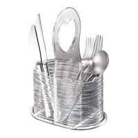 Picture of Vague Acrylic Bark Design Cutlery Holder, 21cm, Clear
