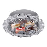 Picture of Vague Acrylic Round Cake Box, 42cm, Silver