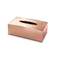 Vague Acrylic Metal Finish Tissue Box, Rose Gold